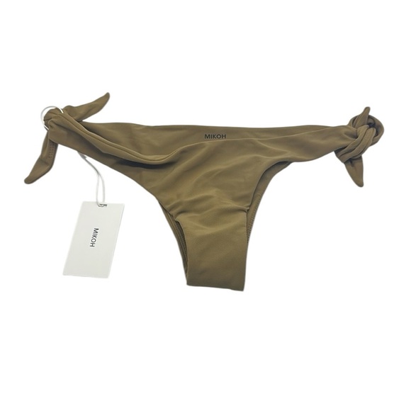 NWT Mikoh Olive Green Tie Bikini Bottoms Size Small - Picture 1 of 10
